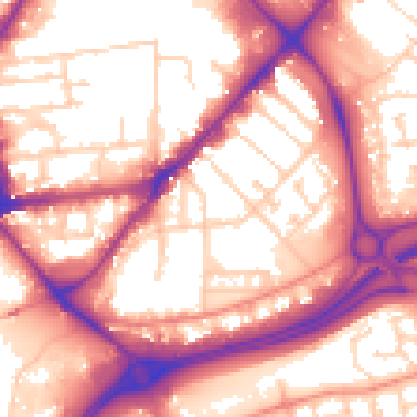 Daytime road noise heatmap for HU9 1EH