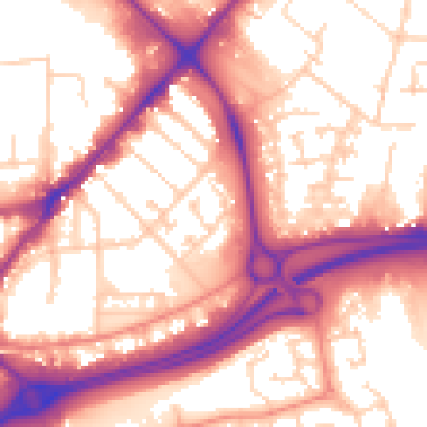 Daytime road noise heatmap for HU9 1EJ