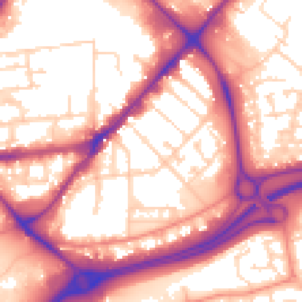 Daytime road noise heatmap for HU9 1EN