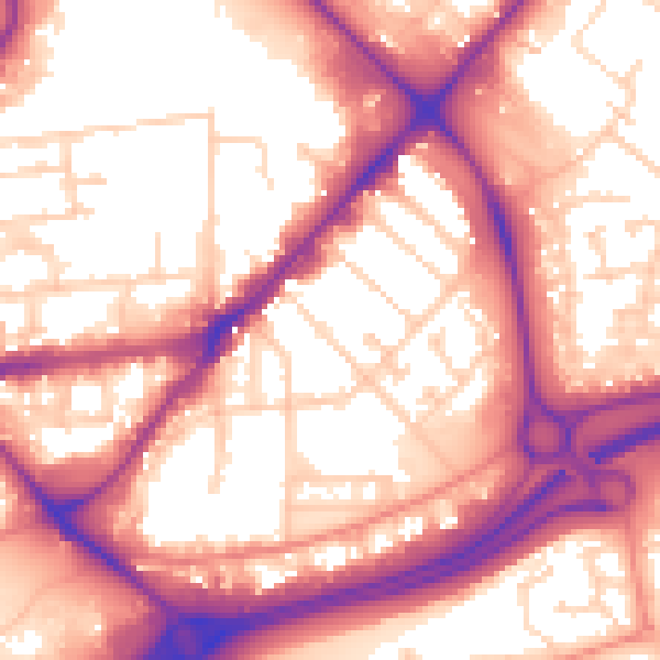 Daytime road noise heatmap for HU9 1EP