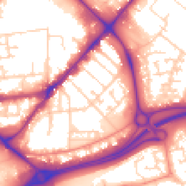 Daytime road noise heatmap for HU9 1EX