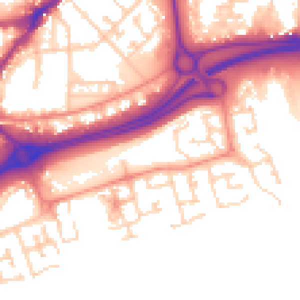 Daytime road noise heatmap for HU9 1FB