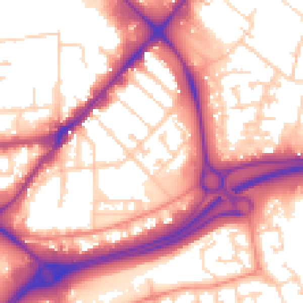 Daytime road noise heatmap for HU9 1HF