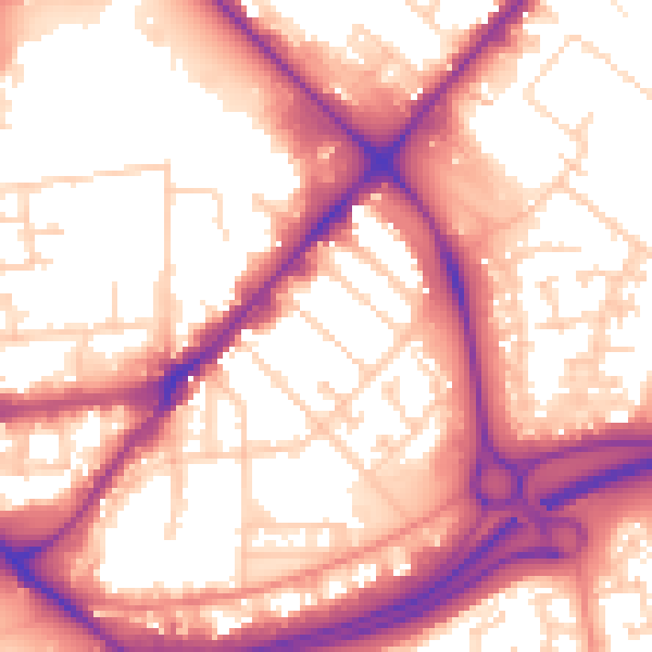Daytime road noise heatmap for HU9 1HL