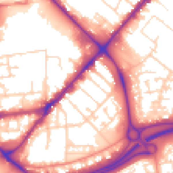 Daytime road noise heatmap for HU9 1HN