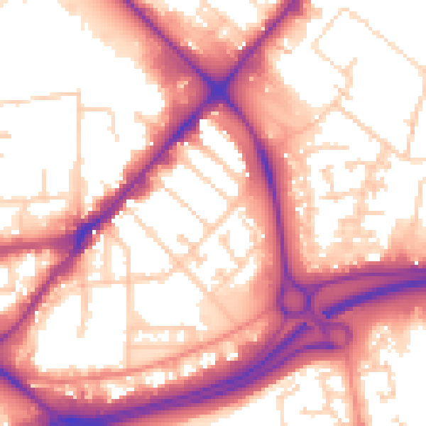 Daytime road noise heatmap for HU9 1HR