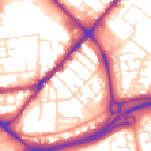 Daytime road noise heatmap for HU9 1HS