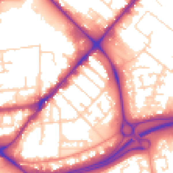 Daytime road noise heatmap for HU9 1HW