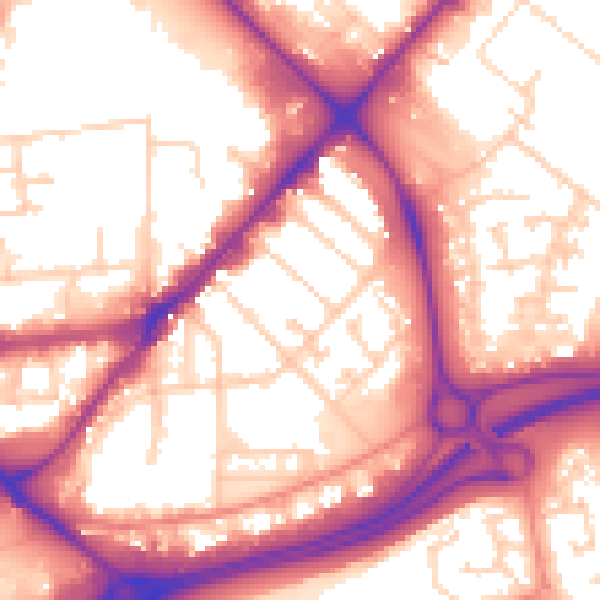 Daytime road noise heatmap for HU9 1HY