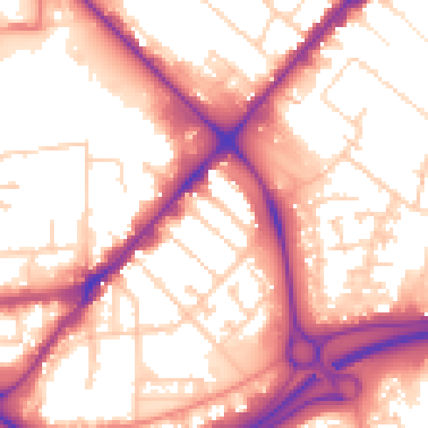 Daytime road noise heatmap for HU9 1JG