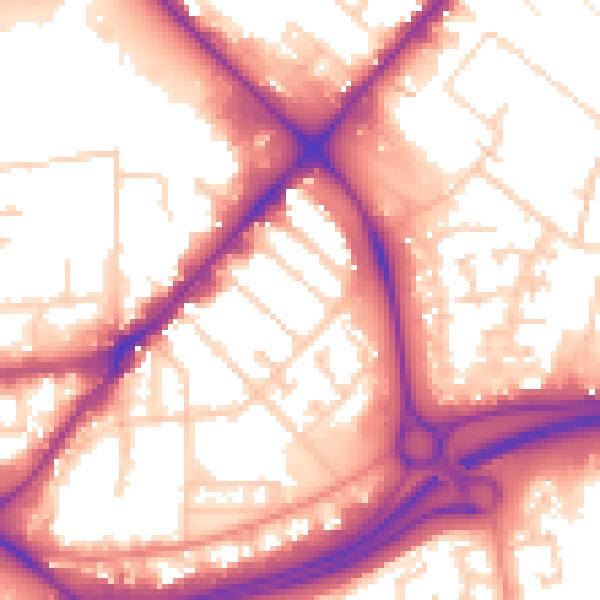 Daytime road noise heatmap for HU9 1JJ