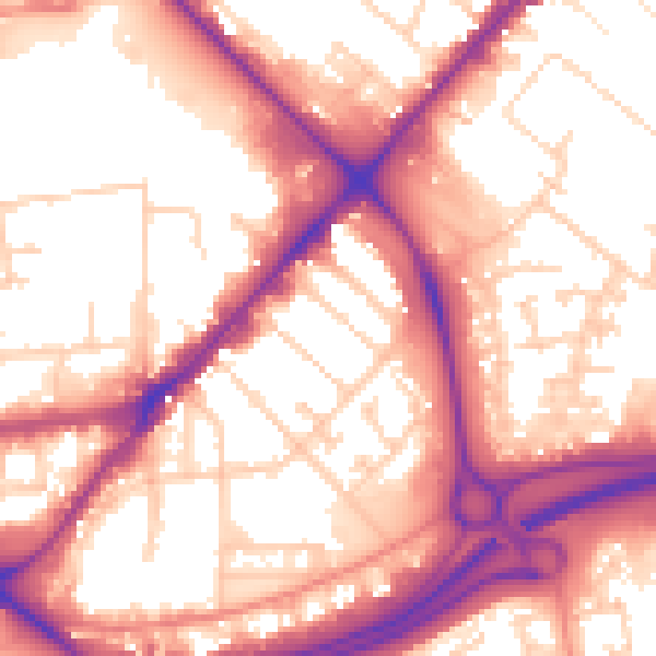 Daytime road noise heatmap for HU9 1JL