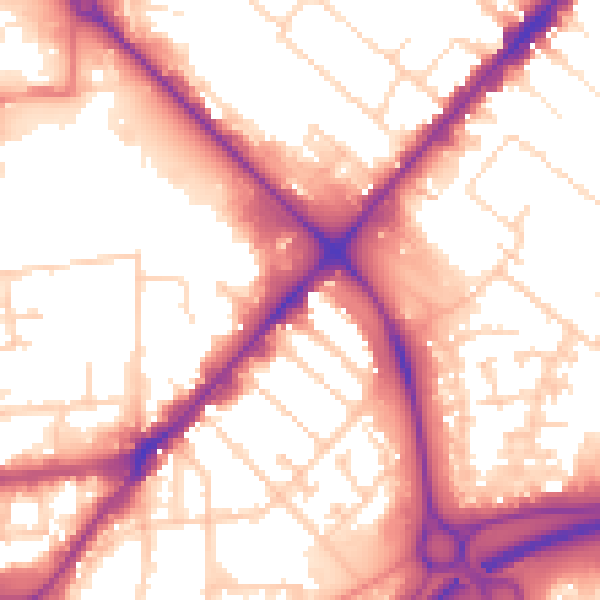 Daytime road noise heatmap for HU9 1JP