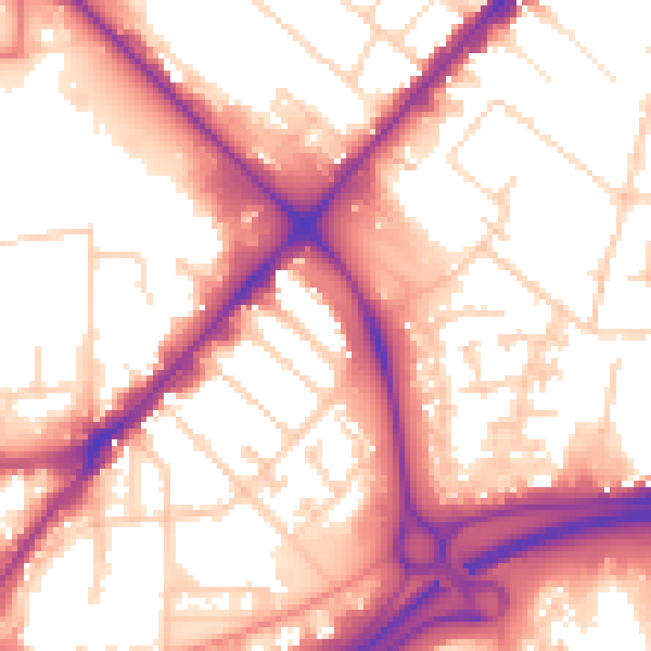 Daytime road noise heatmap for HU9 1JX