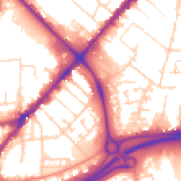 Daytime road noise heatmap for HU9 1JY