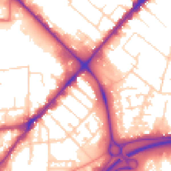 Daytime road noise heatmap for HU9 1LB