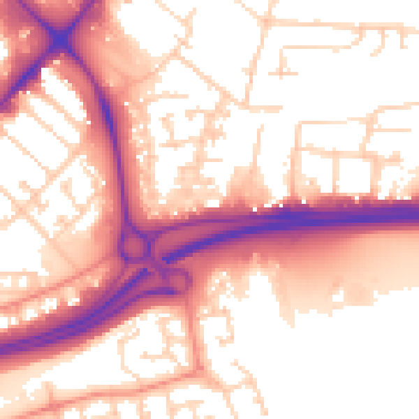 Daytime road noise heatmap for HU9 1NQ
