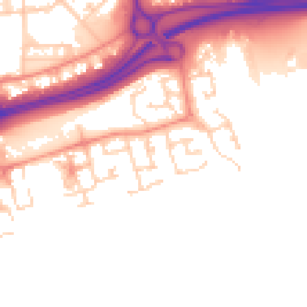 Daytime road noise heatmap for HU9 1PJ
