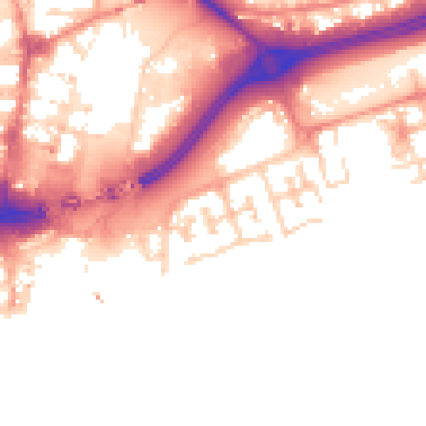 Daytime road noise heatmap for HU9 1PU