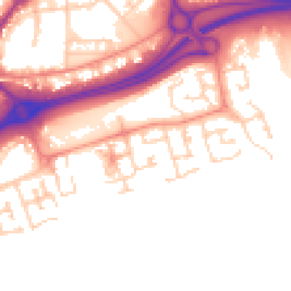 Daytime road noise heatmap for HU9 1PY