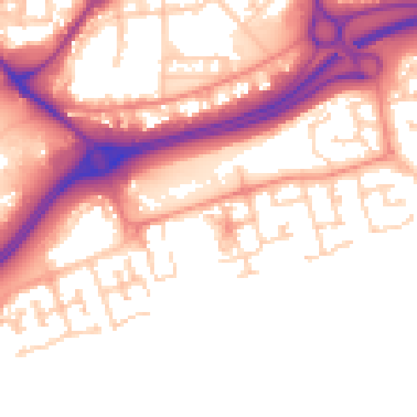 Daytime road noise heatmap for HU9 1QG