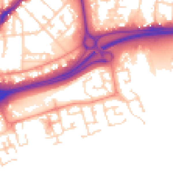 Daytime road noise heatmap for HU9 1SY