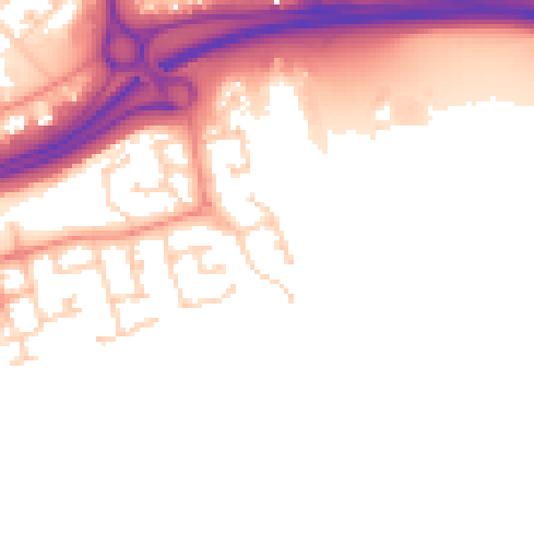 Daytime road noise heatmap for HU9 1UF