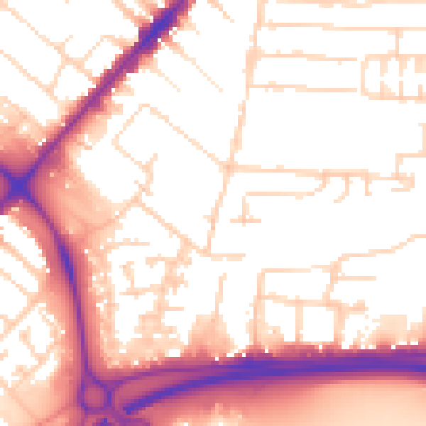 Daytime road noise heatmap for HU9 2AD