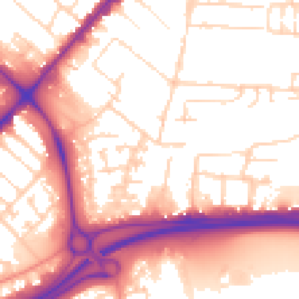 Daytime road noise heatmap for HU9 2AE