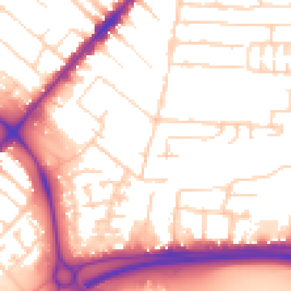 Daytime road noise heatmap for HU9 2BJ