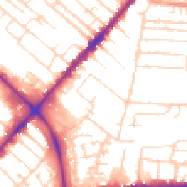 Daytime road noise heatmap for HU9 2BQ
