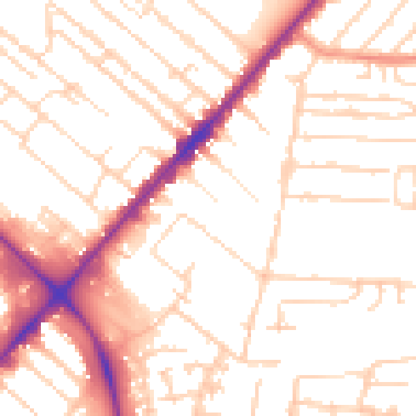 Daytime road noise heatmap for HU9 2JG