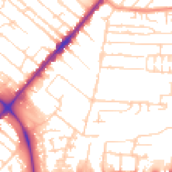 Daytime road noise heatmap for HU9 2JL