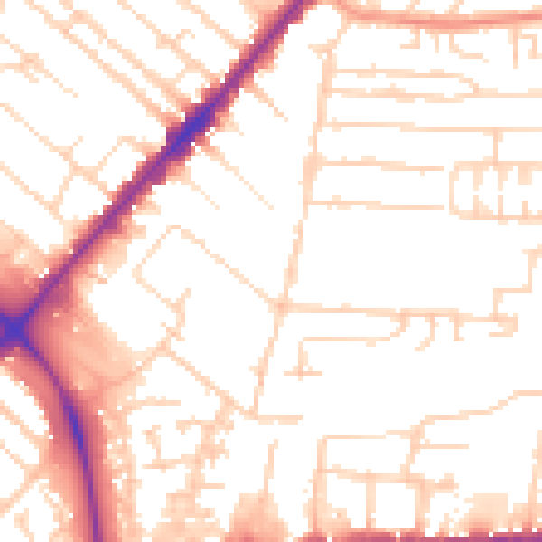 Daytime road noise heatmap for HU9 2JN