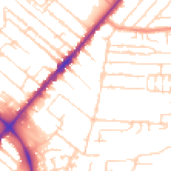 Daytime road noise heatmap for HU9 2LB