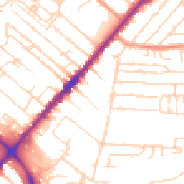 Daytime road noise heatmap for HU9 2LJ