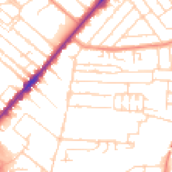 Daytime road noise heatmap for HU9 2QA