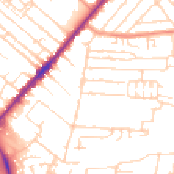 Daytime road noise heatmap for HU9 2QL