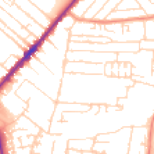 Daytime road noise heatmap for HU9 2QS