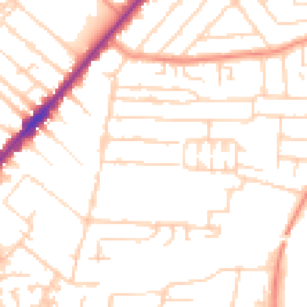 Daytime road noise heatmap for HU9 2QX