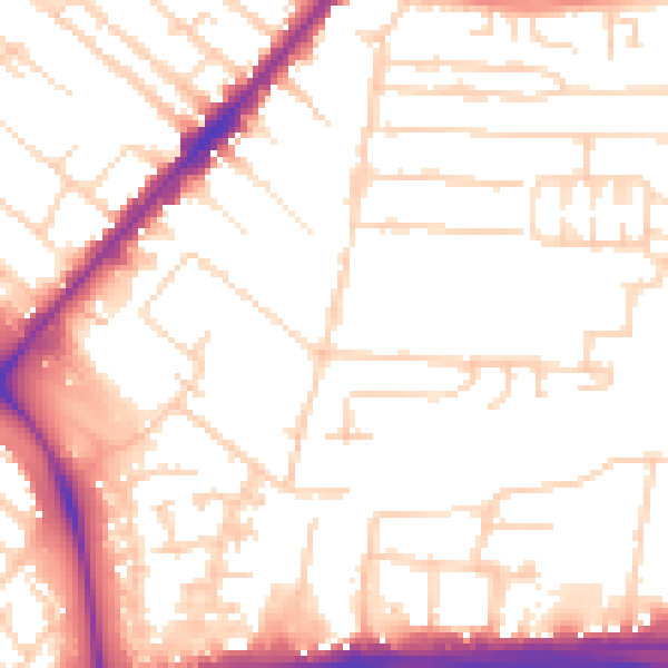 Daytime road noise heatmap for HU9 2RE