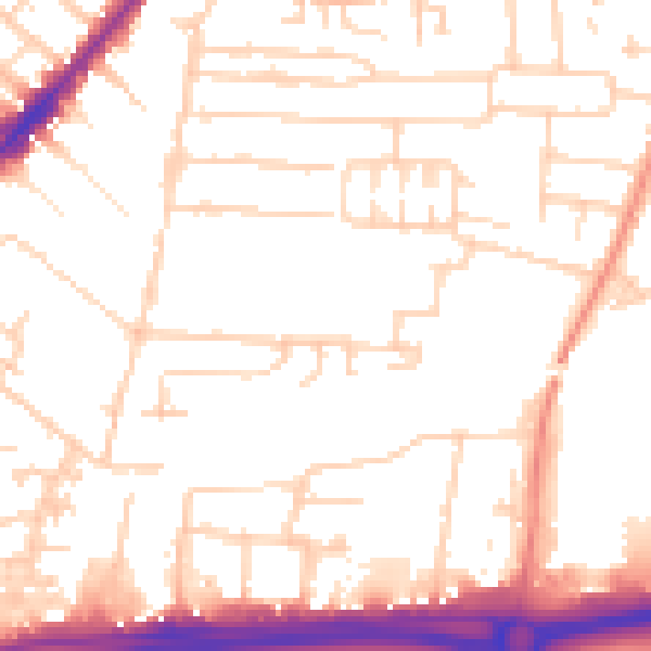 Daytime road noise heatmap for HU9 2RY