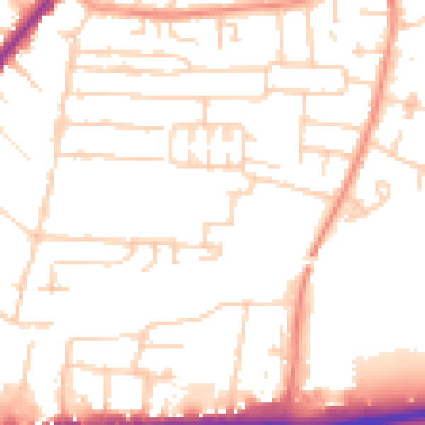 Daytime road noise heatmap for HU9 2SW
