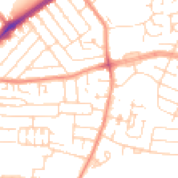 Daytime road noise heatmap for HU9 3AL