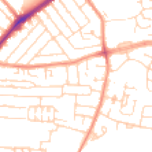 Daytime road noise heatmap for HU9 3AN
