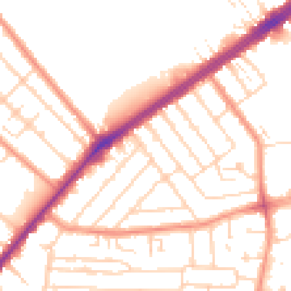 Daytime road noise heatmap for HU9 3BD