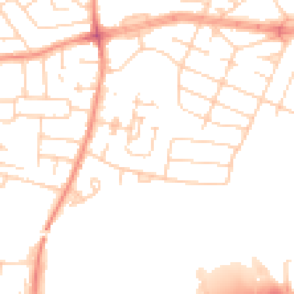 Daytime road noise heatmap for HU9 3BU