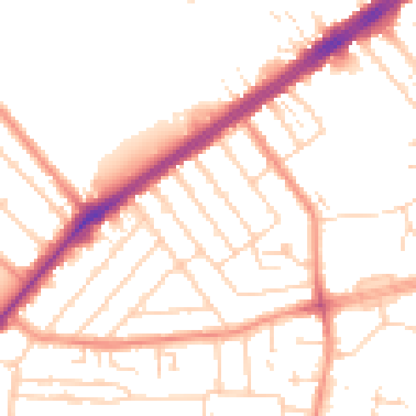 Daytime road noise heatmap for HU9 3EF