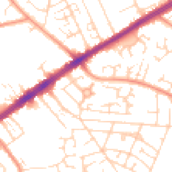 Daytime road noise heatmap for HU9 3JL