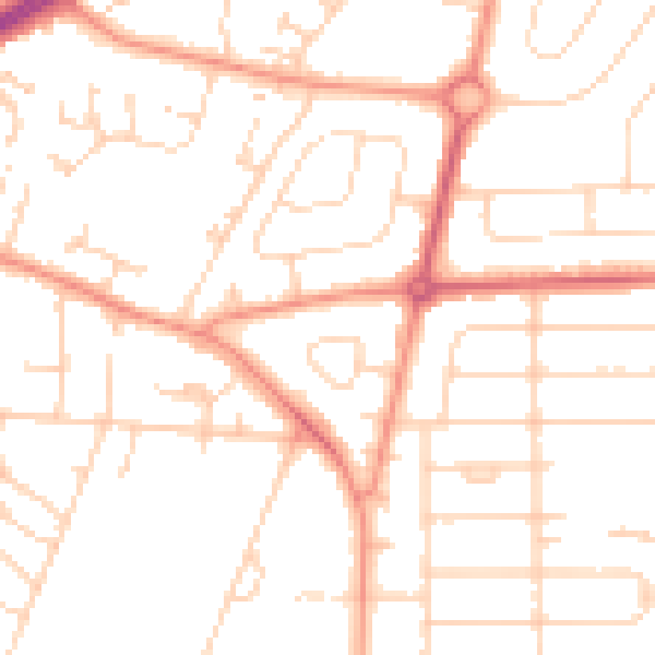 Daytime road noise heatmap for HU9 3NB